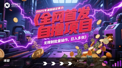 全网首发，2025年最新稳定暴力全自动自撸项目，无限制批量操作，日入多张【揭秘】-项目网