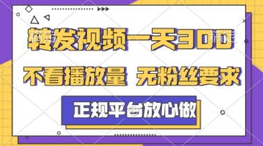 转发视频一天3张+，正规平台放心做，不看播放量，不看粉丝量，一个任务几分钟完成【揭秘】-项目网