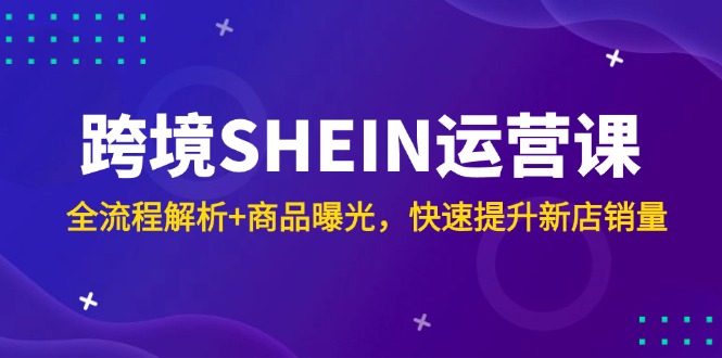 跨境SHEIN运营课，全流程解析+商品曝光，快速提升新店销量-项目网