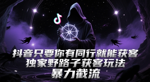 抖音只要你有同行就能获客，独家野路子获客玩法，暴力截流【揭秘】-项目网