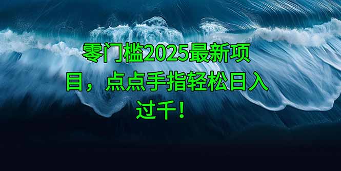 零门槛2025最新项目，点点手指轻松日入过千！-项目网