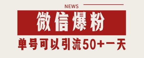 微信爆粉，私域暴力引流打法日引千粉 单号日进50+【揭秘】-项目网