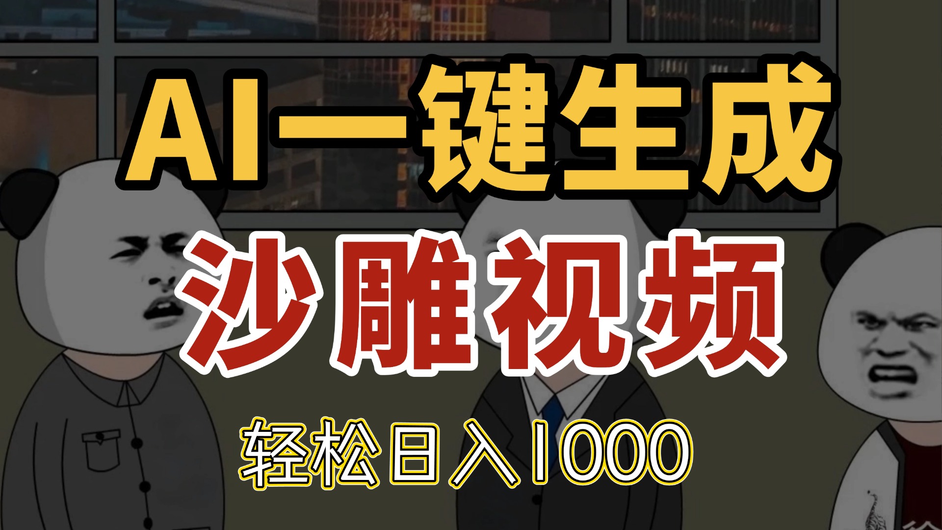 AI一键生成沙雕视频，一条视频千万播放，轻松日入1000-项目网