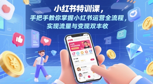 小红书特训课，手把手教你掌握小红书运营全流程，实现流量与变现双丰收-项目网