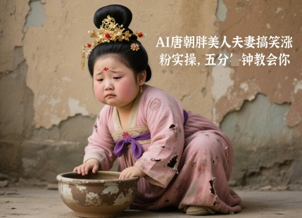 AI唐朝胖美人夫妻搞笑涨粉实操，五分钟教会你-项目网