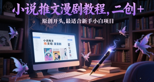小说推文漫剧教程，二创+原创开头，最适合新手小白项目-项目网