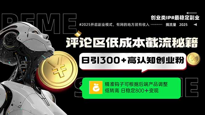 评论区低成本引流秘籍，精准钩子直击用户，单账号日增300+创业粉，日稳…-项目网