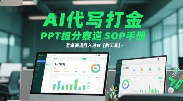 AI代写打金，PPT细分赛道SOP手册，蓝海赛道月入过W【附工具】-项目网