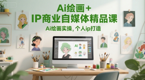 Ai绘画+IP商业自媒体精品课，Ai绘画实操，个人ip打造-项目网