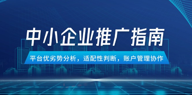 中小企业竞价推广指南，平台优劣势分析，适配性判断，账户管理协作-项目网