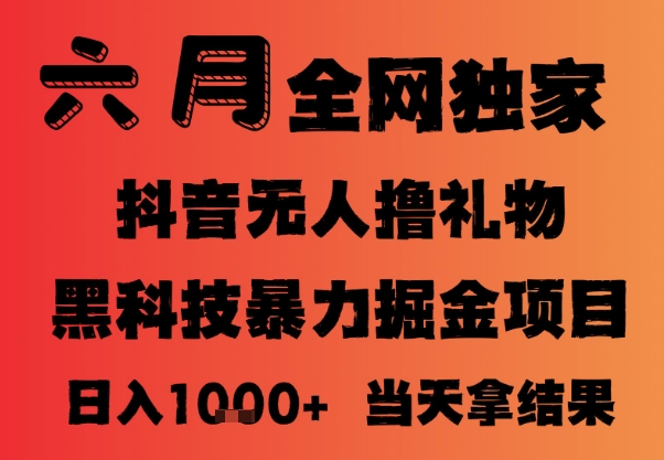 25年6月抖音无人直播最新暴力撸音浪掘金，小白可做，可批量矩阵放大，长期稳定日入1k+【揭秘】-项目网