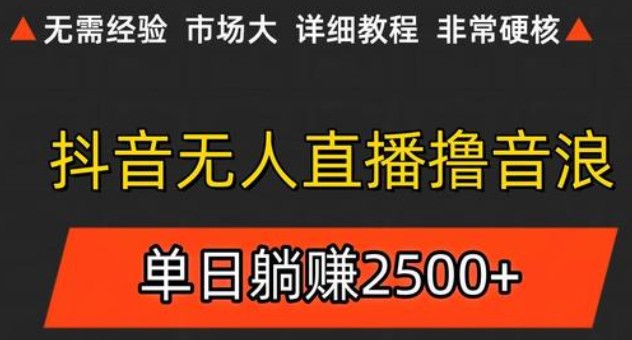 抖音无人直播6.0 简单无脑可矩阵 每天两小时轻松躺赚500+-项目网