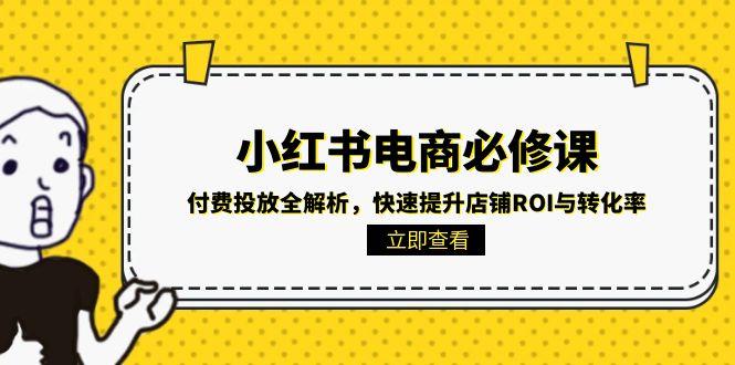 小红书电商必修课：付费投放全解析，快速提升店铺ROI与转化率-项目网