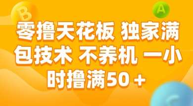 零撸天花板，独家满包技术 不养机 一小时撸满50+【揭秘】-项目网