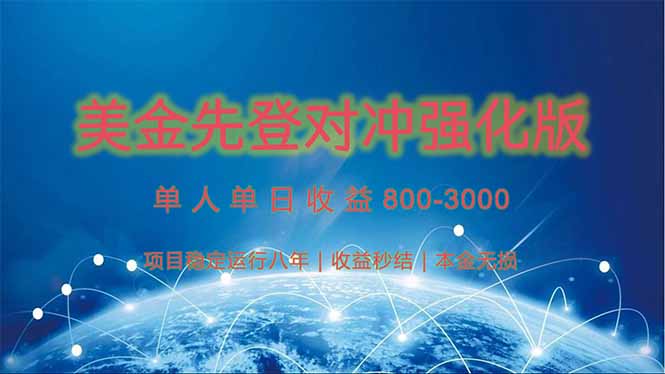 美金先登计划对冲强化版，2025年黑马中最暴力收益日收益1k-4k(可放大…-项目网