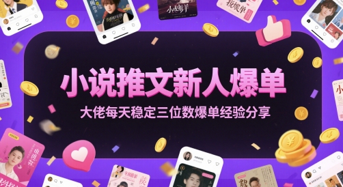 小说推文新人爆单大佬每天稳定三位数爆单经验分享-项目网