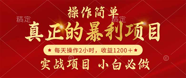 真正的暴利项目，操作简单，每天收益1200＋，自己做老板-项目网