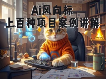 Ai风向标-附100种项目案例玩法-0基础小白到大神ai视频商业应用教学-项目网