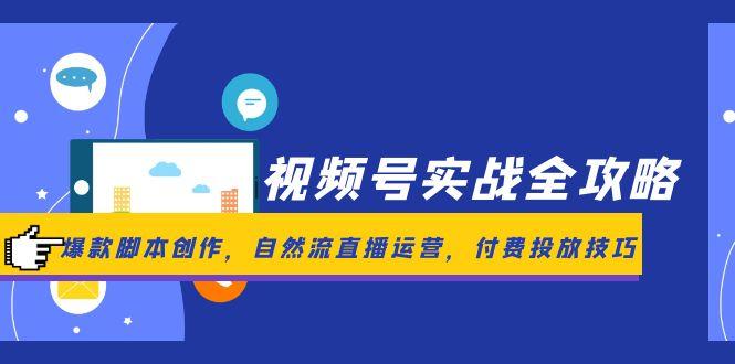 视频号实战全攻略，爆款脚本创作，自然流直播运营，付费投放技巧-项目网