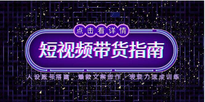 2025短视频带货指南，人设账号搭建，爆款文案创作，表现力速成训练-项目网
