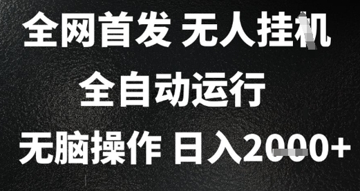 2025首发无人挂G项目，日入2k+，全自动运行，无脑操作，长期稳定 小白可玩【揭秘】-项目网