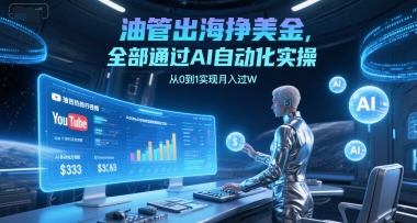 油管出海挣美金，全部通过AI自动化实操，从0到1实现月入过W-项目网
