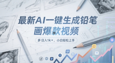 最新AI一键生成铅笔画爆款视频，多平台分发，日 入1k+，小白轻松上手【揭秘】-项目网