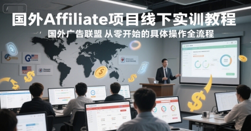 国外Affiliate项目线下实训教程，国外广告联盟从零开始的具体操作全流程-项目网