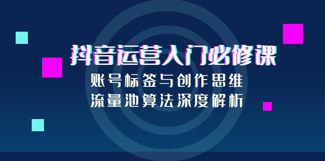 抖音运营入门必修课，账号标签与创作思维，流量池算法深度解析-项目网