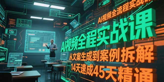 AI视频全流程实战课，从文案生成到案例拆解，14天速成45天精通-项目网