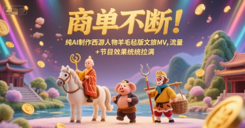 商单不断！纯AI制作西游人物羊毛毡版文旅MV，流量+节目效果统统拉满-项目网