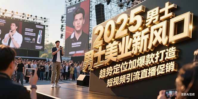 2025男士美业新风口，趋势定位加爆款打造，短视频引流直播促销-项目网