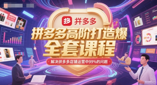 拼多多高阶打造爆款全套课程，解决拼多多店铺运营中99%的问题-项目网