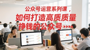 公众号运营系列课，如何打造高质量挣钱的公众号-项目网