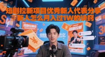 短剧拉新项目优秀新人代表分享新人怎么月入过1W的诀窍-项目网