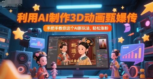利用AI制作3D动画甄嬛传，流量爆了，手把手教你这个AI新玩法，轻松涨粉-项目网