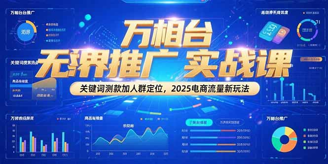 万相台无界推广实战课，关键词测款加人群定位，2025电商流量新玩法-项目网