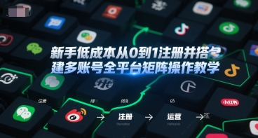 新手低成本从0到1注册并搭建多账号全平台矩阵操作教学，手机号-邮箱-IP-工具-项目网