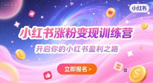小红书涨粉变现训练营，开启你的小红书盈利之路-项目网