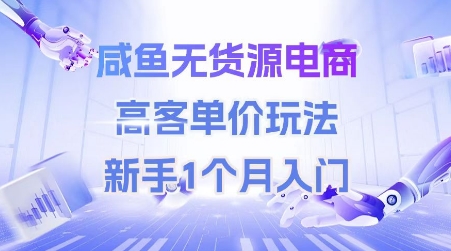 咸鱼无货源电商，高客单价玩法，新手1个月入门-项目网