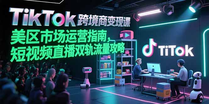 TikTok跨境电商变现课，美区市场运营指南，短视频直播双轨流量攻略-项目网