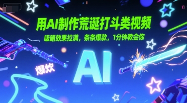 用AI制作荒诞打斗类视频，吸睛效果拉满，条条爆款，1分钟教会你-项目网