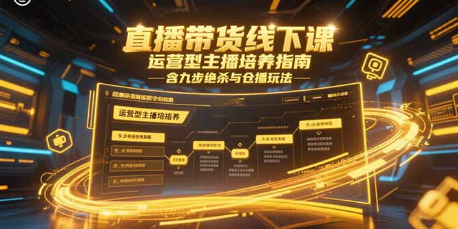 直播带货线下课，运营型主播培养指南，含九步绝杀与仓播玩法-项目网