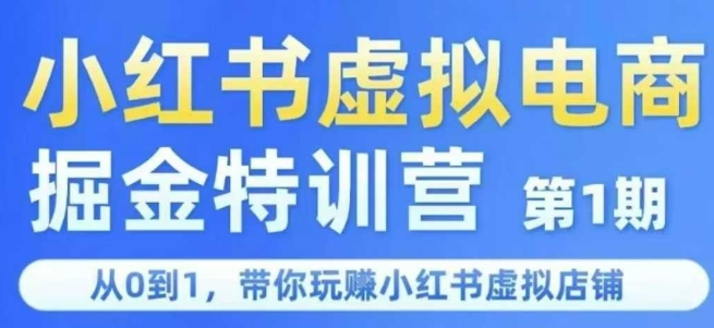 小红书虚拟电商掘金特训营第1期，从0到1，带你玩转小红书虚拟店铺-项目网