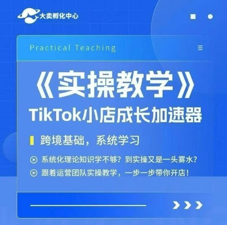 大卖家孵化中心TikTok实操课，TikTok小店成长加速器，跨境基础系统学习，一步一步带你开店-项目网
