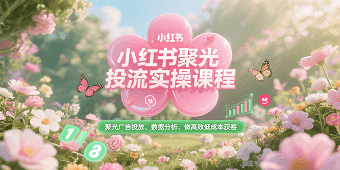 小红书聚光投流实操课程，聚光广告投放、数据分析、做高效低成本获客-项目网
