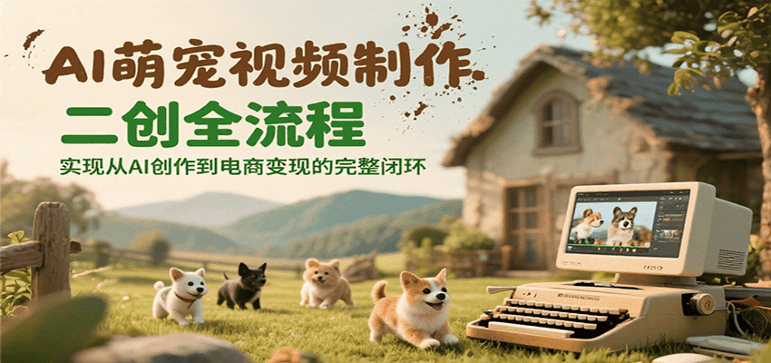 AI萌宠视频制作二创全流程，实现从AI创作到电商变现的完整闭环-项目网