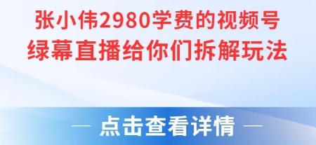 张小伟2980付费额视频号绿幕直播给你们拆解玩法-项目网