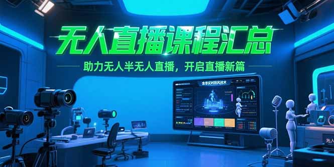 无人直播课程汇总，含非实时防风技术，助力无人半无人直播，开启直播新篇-项目网