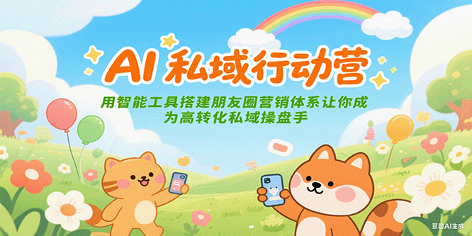 AI私域行动营：用智能工具搭建朋友圈营销体系让你成为高转化私域操盘手-项目网